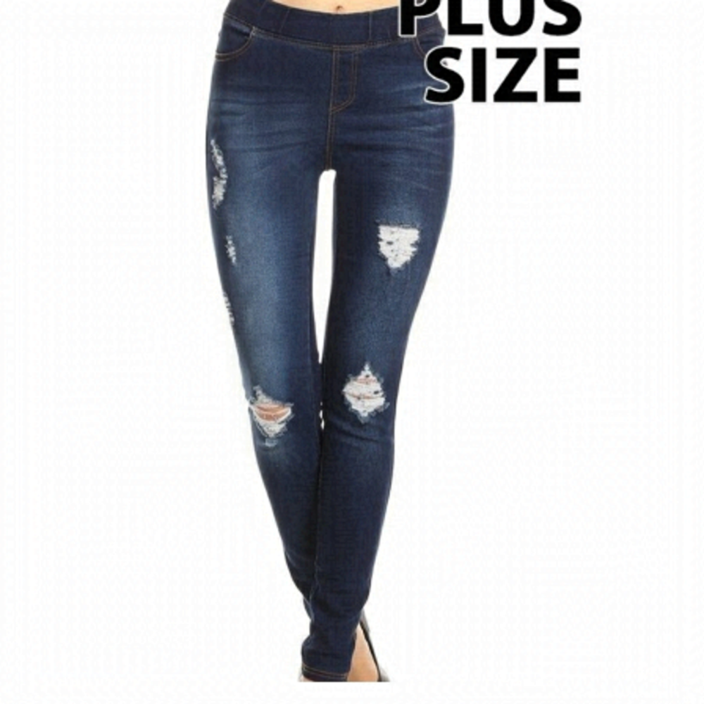 TRIBE Elastic High Waist Jeans In Dark Wash Size 12 NWT